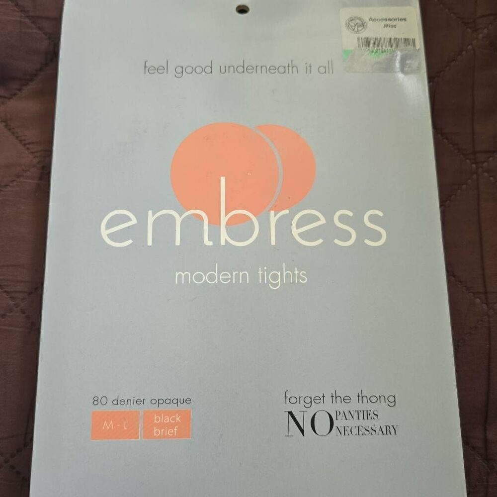Embress Modern Tights, Black,  Sz. M/L, New